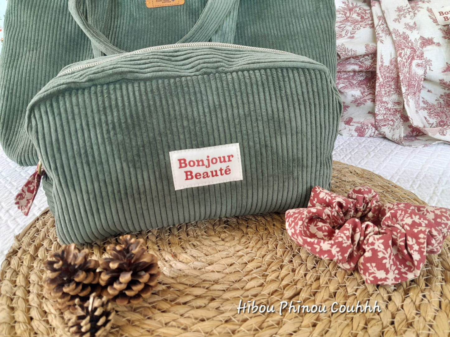 Trousse de toilette velours côtelé