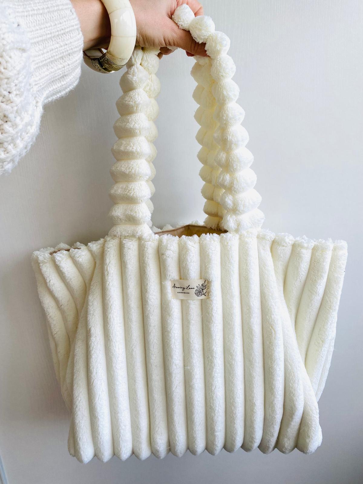 Sac cabas velours fluffy