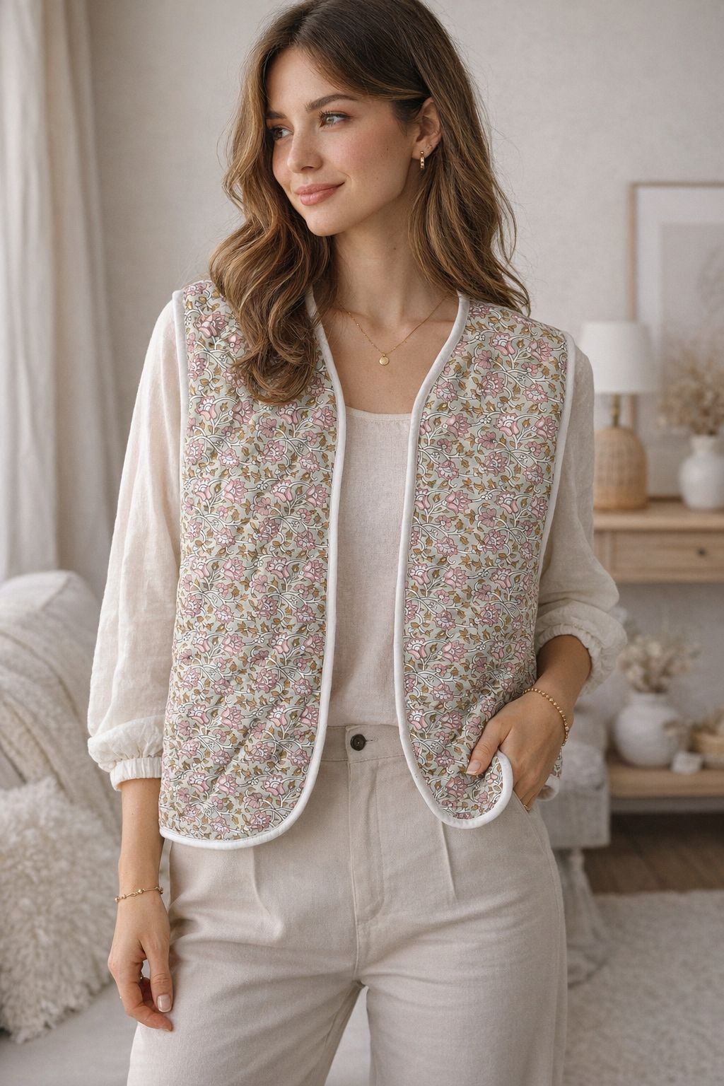 Gilet sans manche matelassé reversible