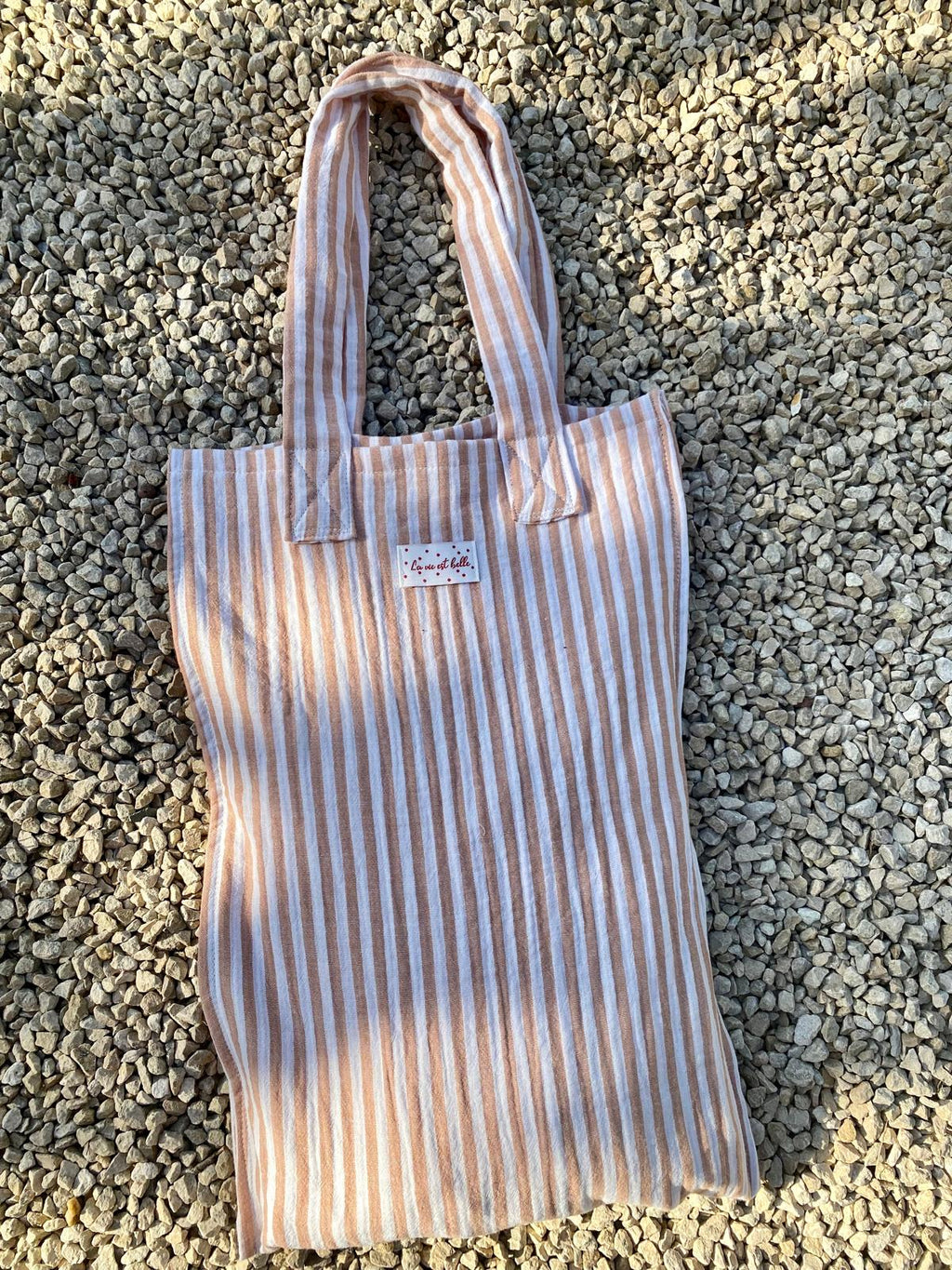 Tote bag double gaze rayée