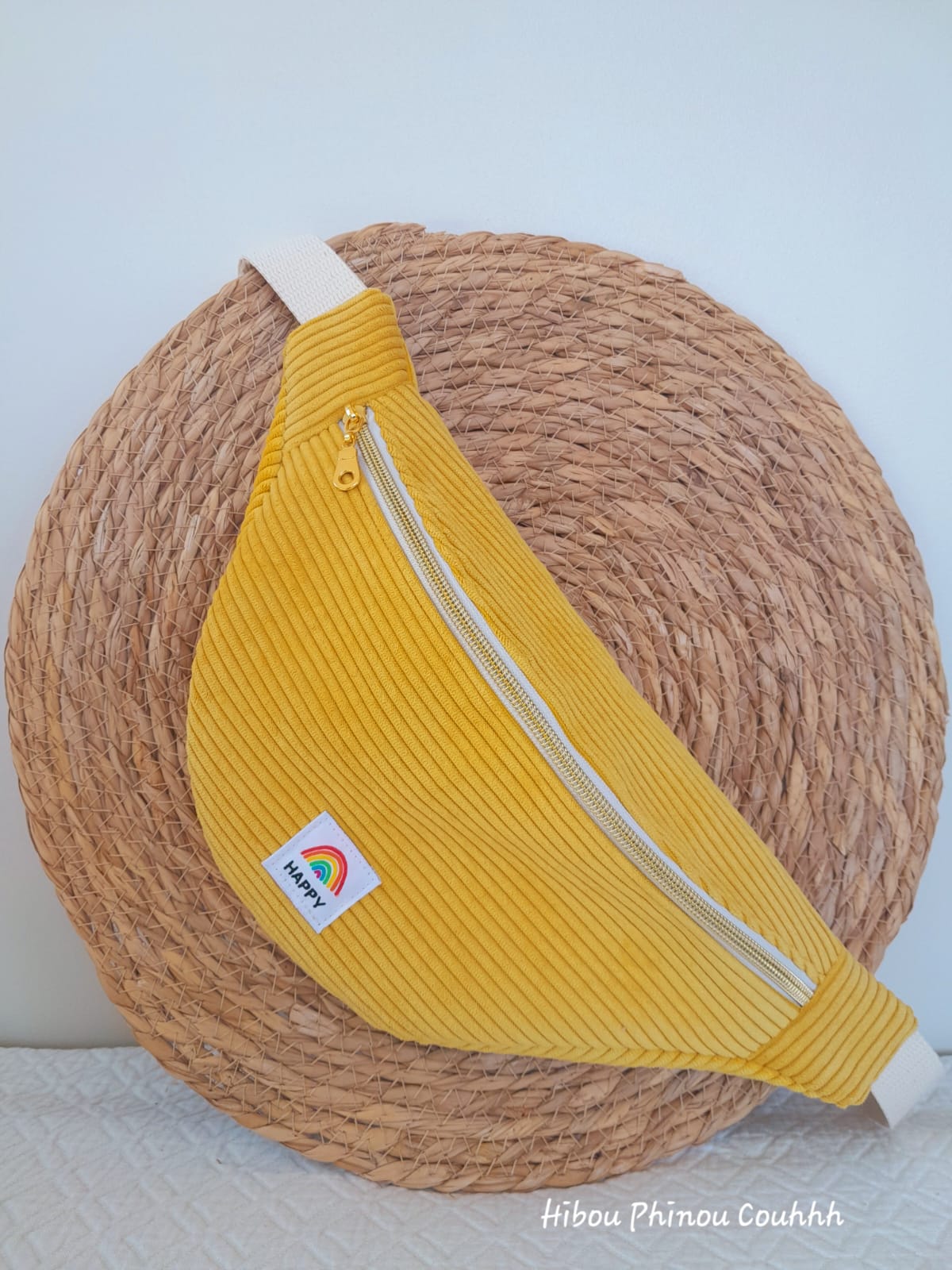 Sac banane velours jaune