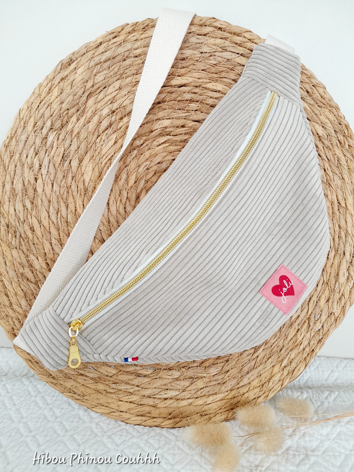 Sac banane velours Nude