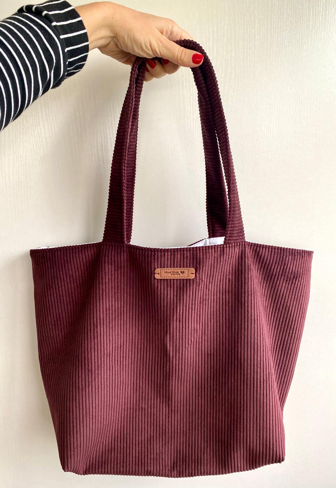 Sac cabas velours upcyclé