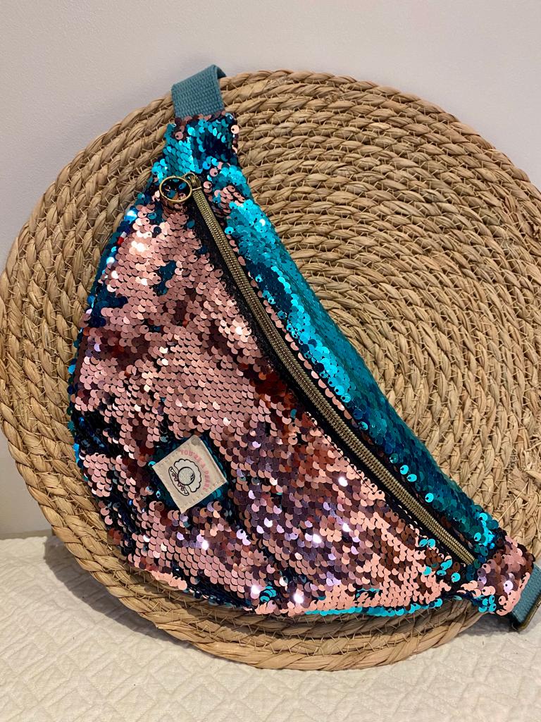 Sac banane à sequins bifaces upcyclé