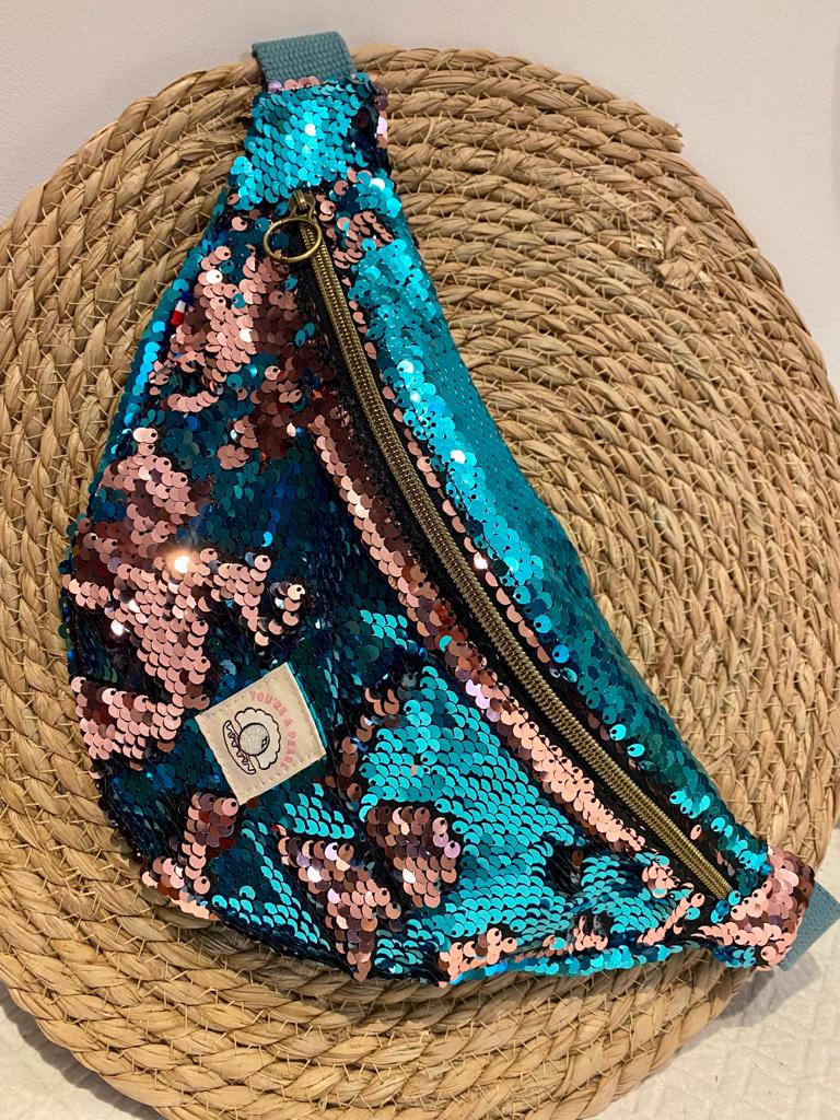 Sac banane à sequins bifaces upcyclé