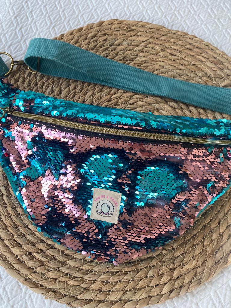 Sac banane à sequins bifaces upcyclé