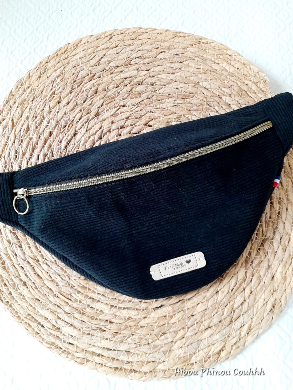 Sac banane velours noir