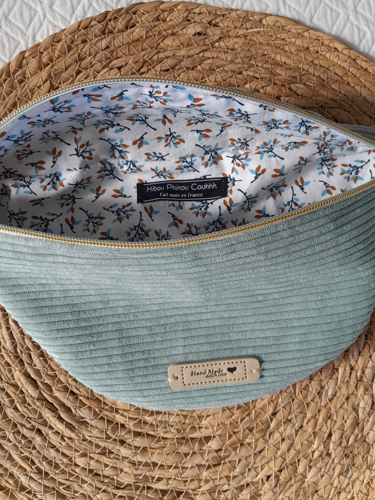 Sac banane velours vert