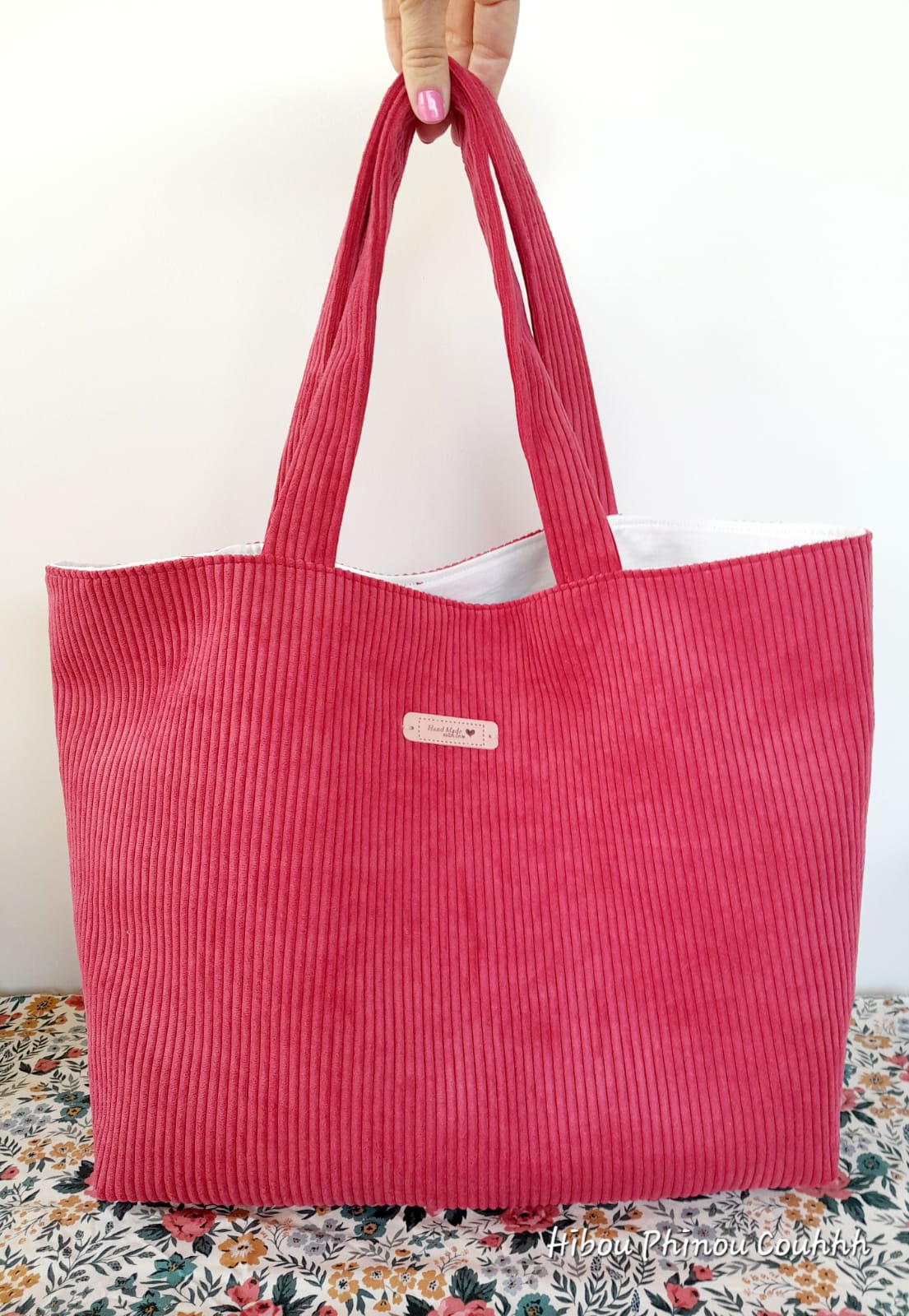 Upcycled velvet tote bag