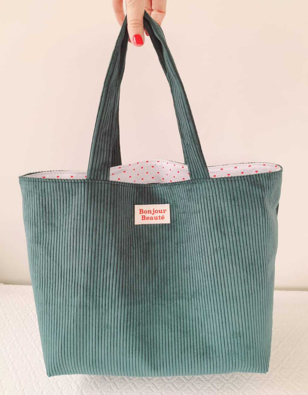 Sac cabas Velours Bonjour Beauté