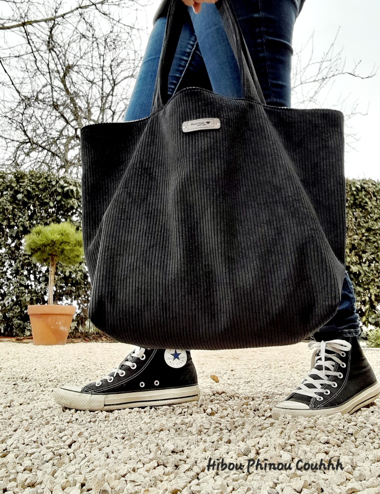 Sac cabas velours upcyclé