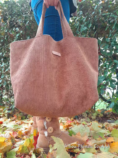 Sac cabas velours upcyclé