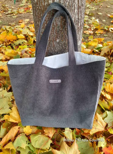 Sac cabas velours upcyclé