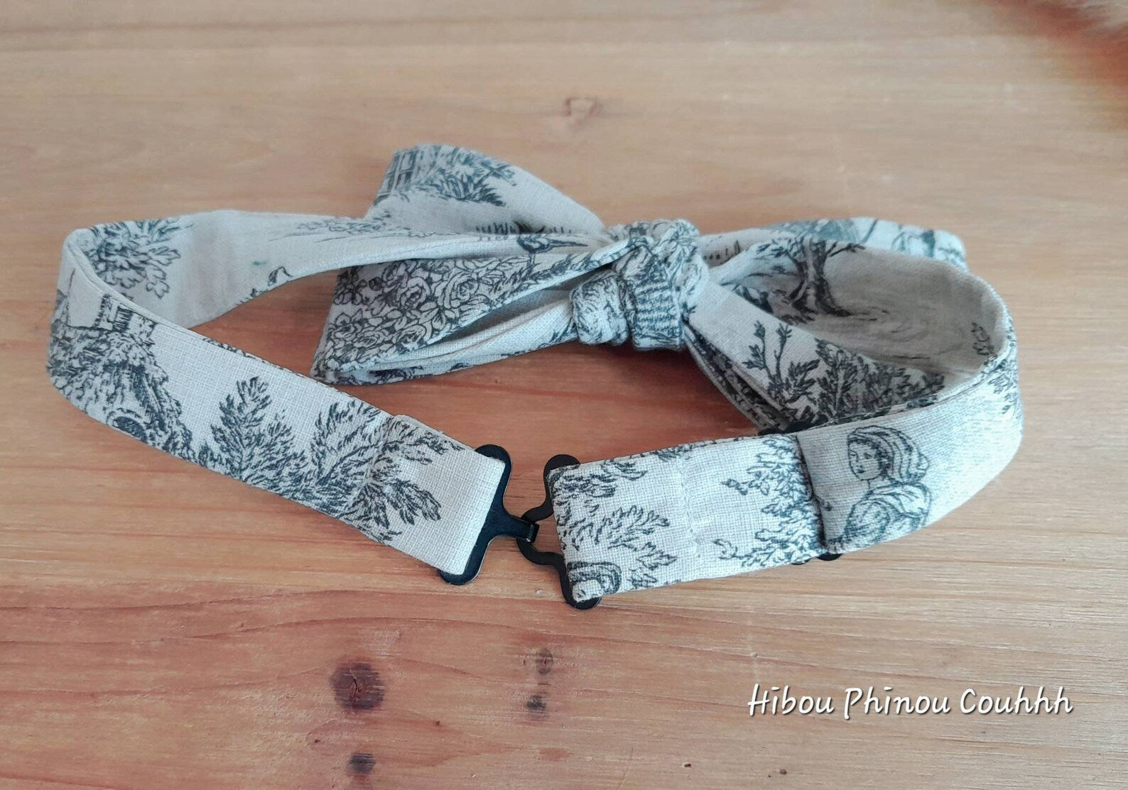 Noeud papillon réglable Toile de jouy