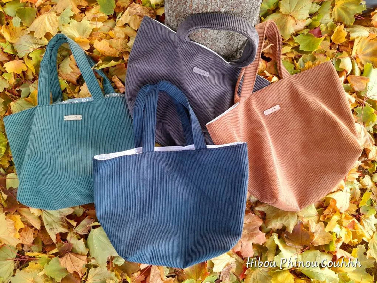 Sac cabas velours upcyclé