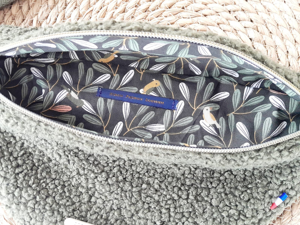 Sac banane bouclette kaki
