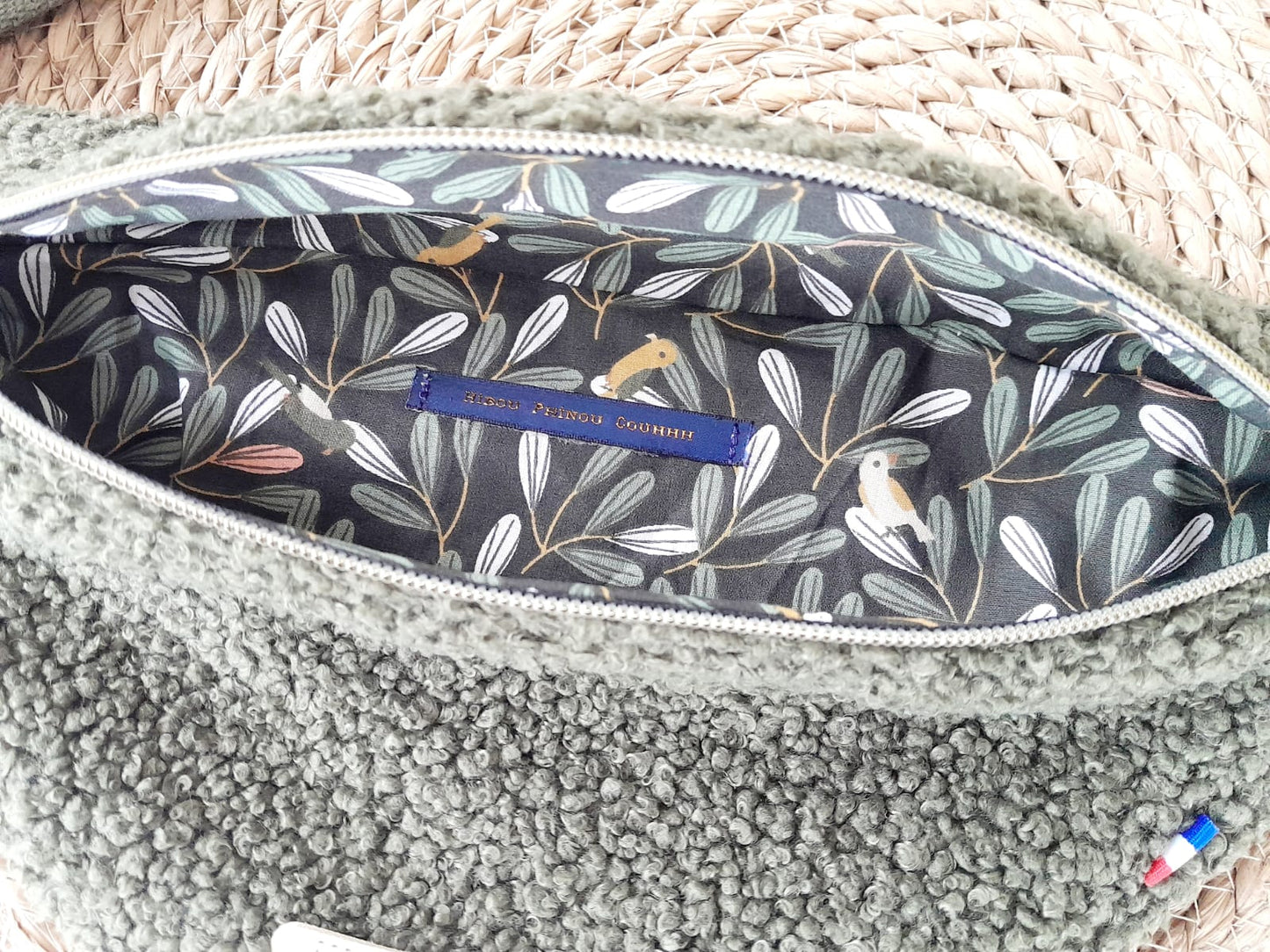 Sac banane bouclette kaki